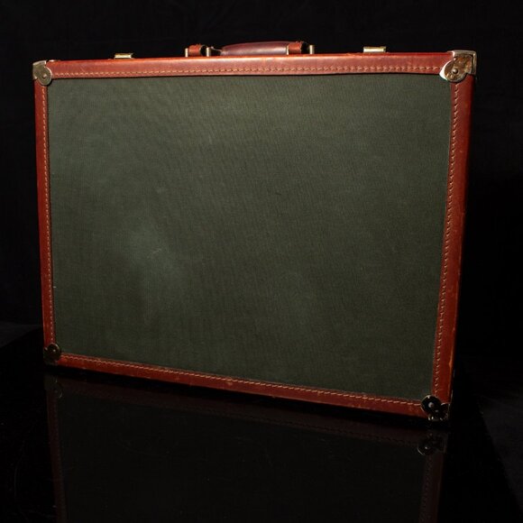 Vintage Orvis Battenkill Leather & Canvas Briefcase With Combination Locks - Picture 3 of 11